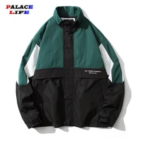 hip hop mens windbreaker jacket autumn 2020 fashion casual patchwork loose mens large size jacket sportswear bomber jackets