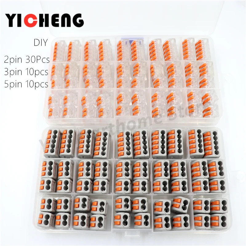 Универсальный Компактный проводной разъем клеммный блок с рычагом 0 08 2 5 мм2 50