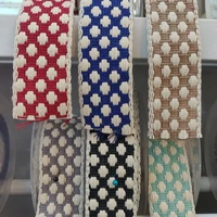 4cm width cotton thread webbing bicolor thick tape handmade patchwork lace fabric trimming upholstery sewing accessories 1 yard