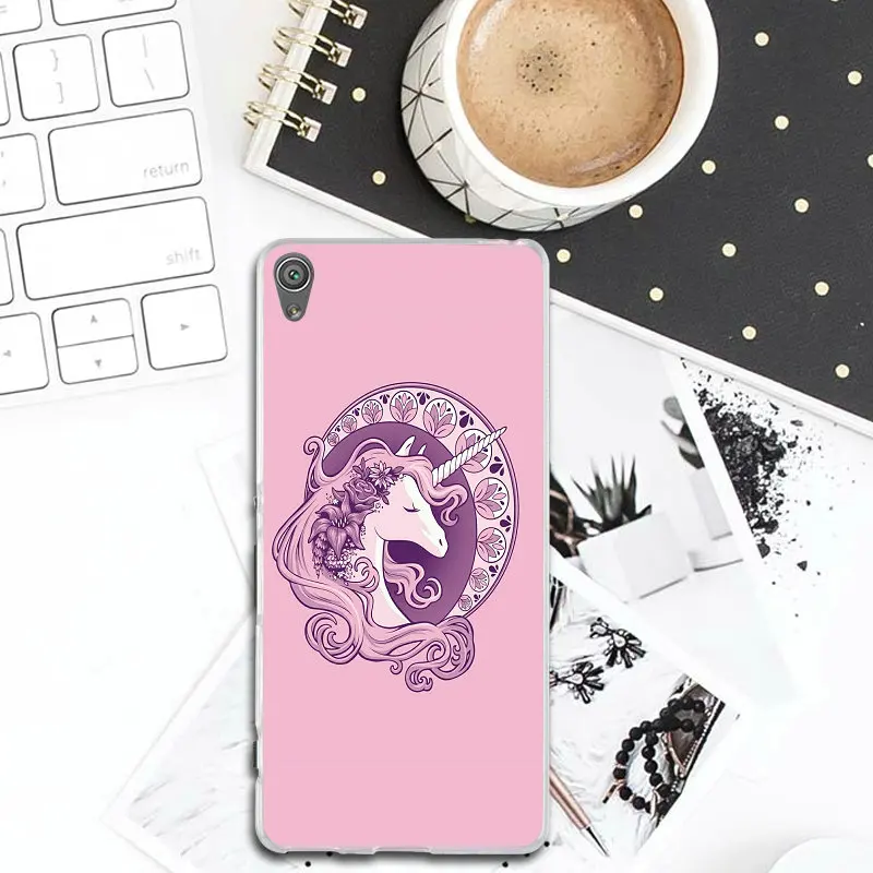Cartoon Unicorn Rainbow Silicone Soft TPU Phone Cases For Sony Xperia M5 E3 E5 M2 M4 T3 XA XZ Premium Z Z1 Z2 Z3 Z4 Z5 Compact |