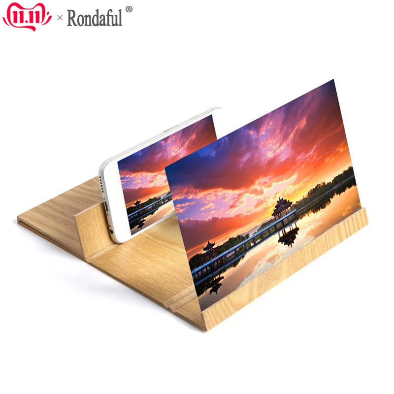 12 дюймов 3D экран усилитель для iPhone amplificador de pantalla para celular увеличительное стекло держатель телефона кронштейн Лупа
