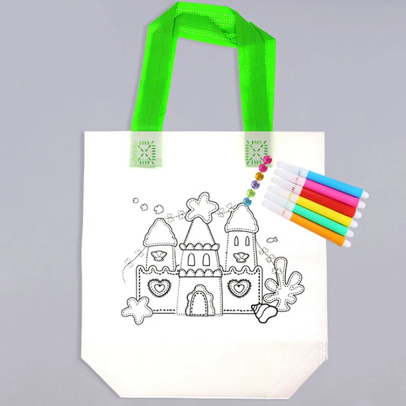 Миниатюрная ручная Холщовая Сумка ручной работы для детского творчества с