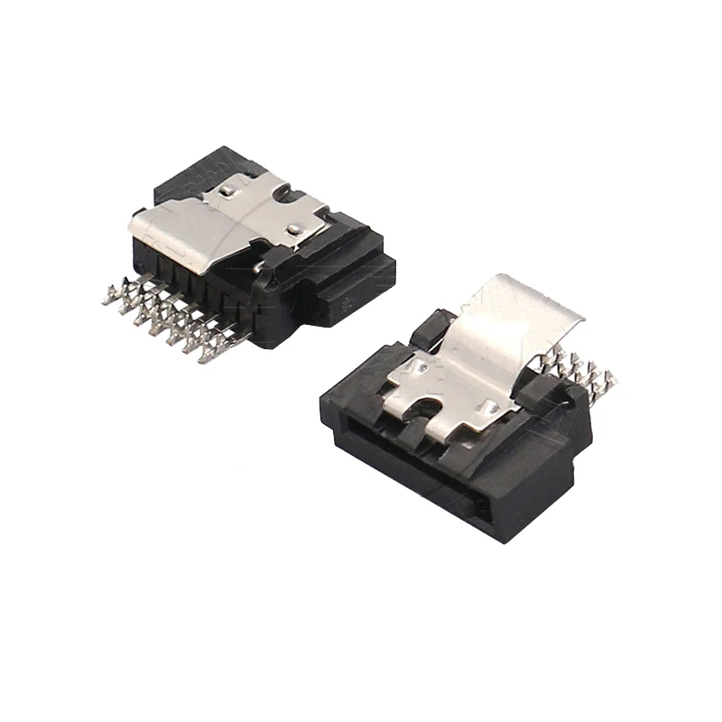 Günstig 500 Stücke SATA 7PIN Buchse Mit Frühling Interface SATA Netzteil SATA 7P Mit Schrapnell SATA Buchse Für Daten Kabel