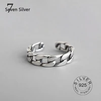 real 925 sterling silver finger rings for women chain trendy fine jewelry large adjustable antique rings anillos