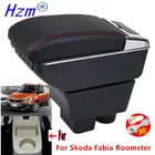 Подлокотник для Skoda Fabia, Roomster, специальные детали интерьера, автомобильный подлокотник, центральный ящик для хранения, USB LED