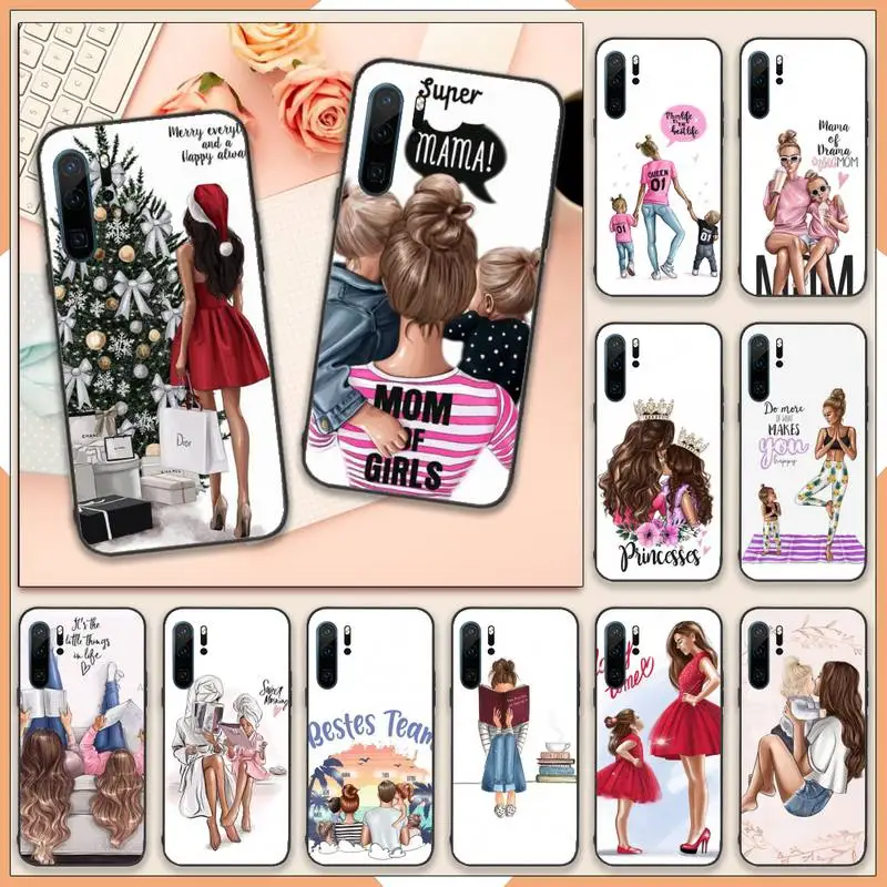 

Fashion Queen Mom Girls Phone Case For Huawei P40 P20 P30 lite Pro P Smart 2019 Mate 40 20 10 Lite Pro Nova 5t