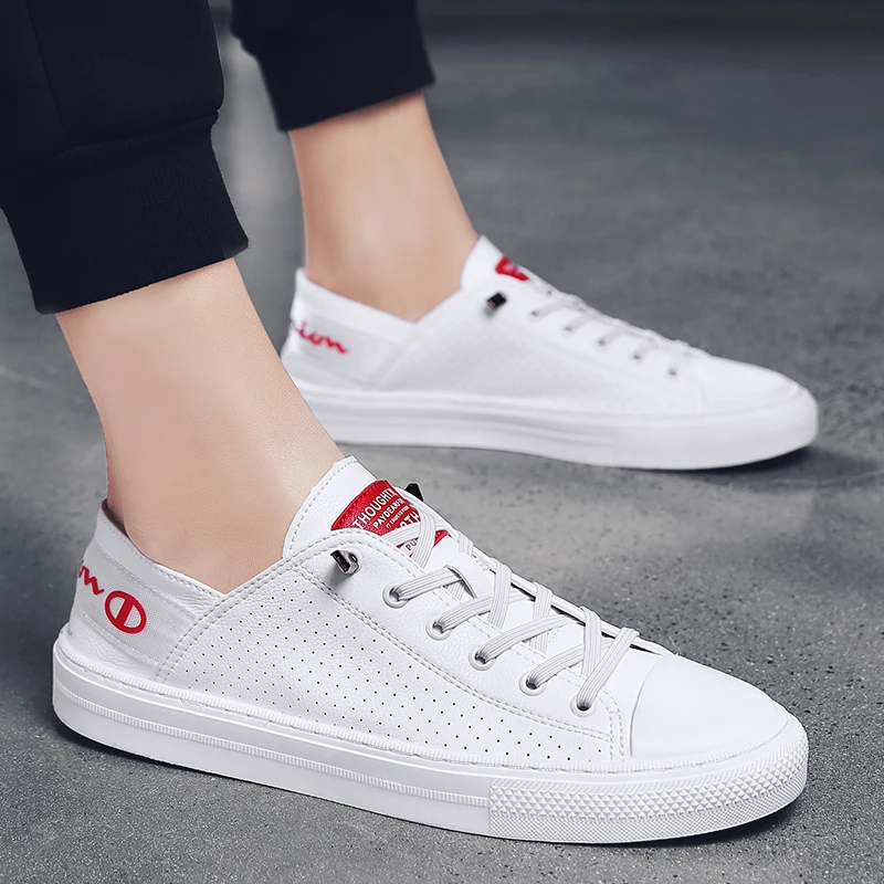 Лучшие Кожаные мужские повседневные кроссовки на резиновой подошве