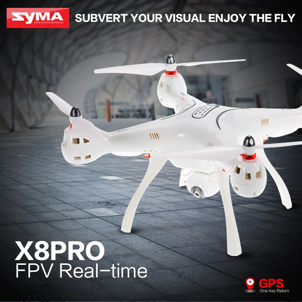 Профессиональный Дрон с камерой Syma X8PRO 720P Wi-Fi FPV удерживающий высоту один ключ GPS