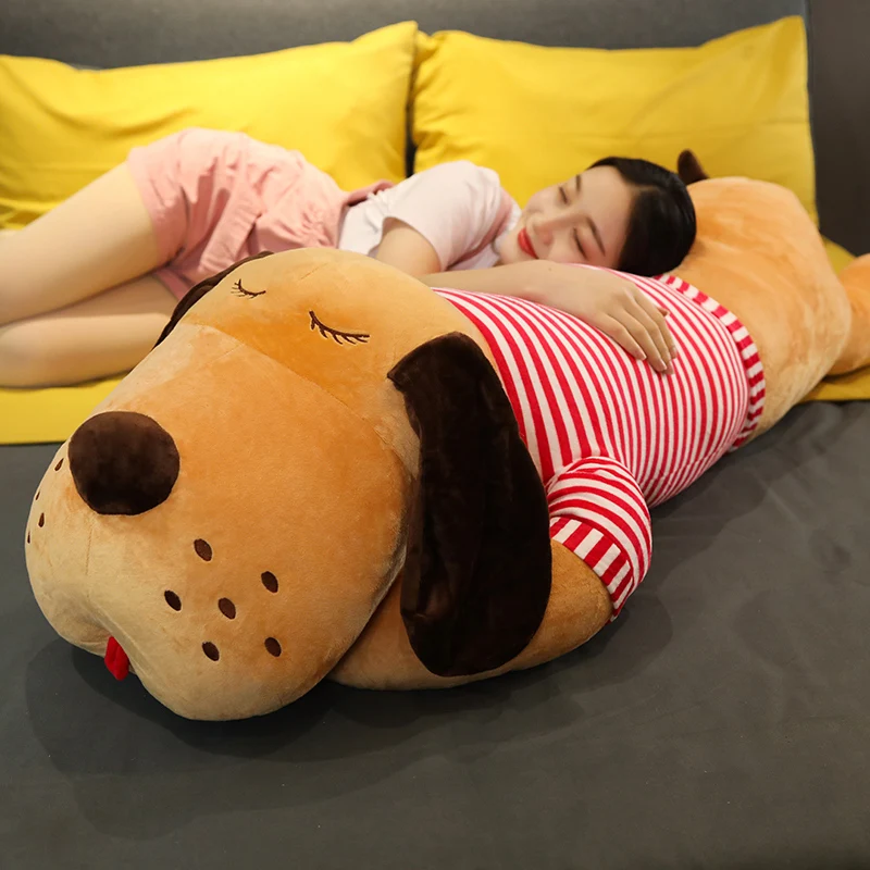 Новинка полосатая собака коричневая собачка лежащая дети плюши друг спит