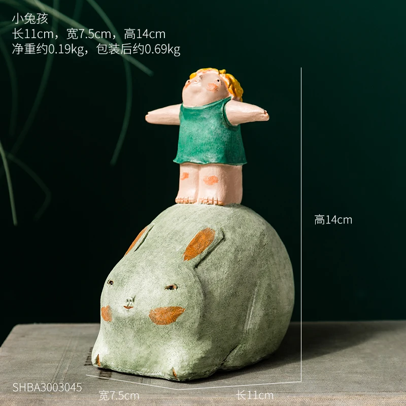 Resin Boy Home Decoration Children's Bedroom Cafe Office Personality Desktop Crafts Ornaments Children Christmas Birthday Gift - Цвет: SHBA3003045