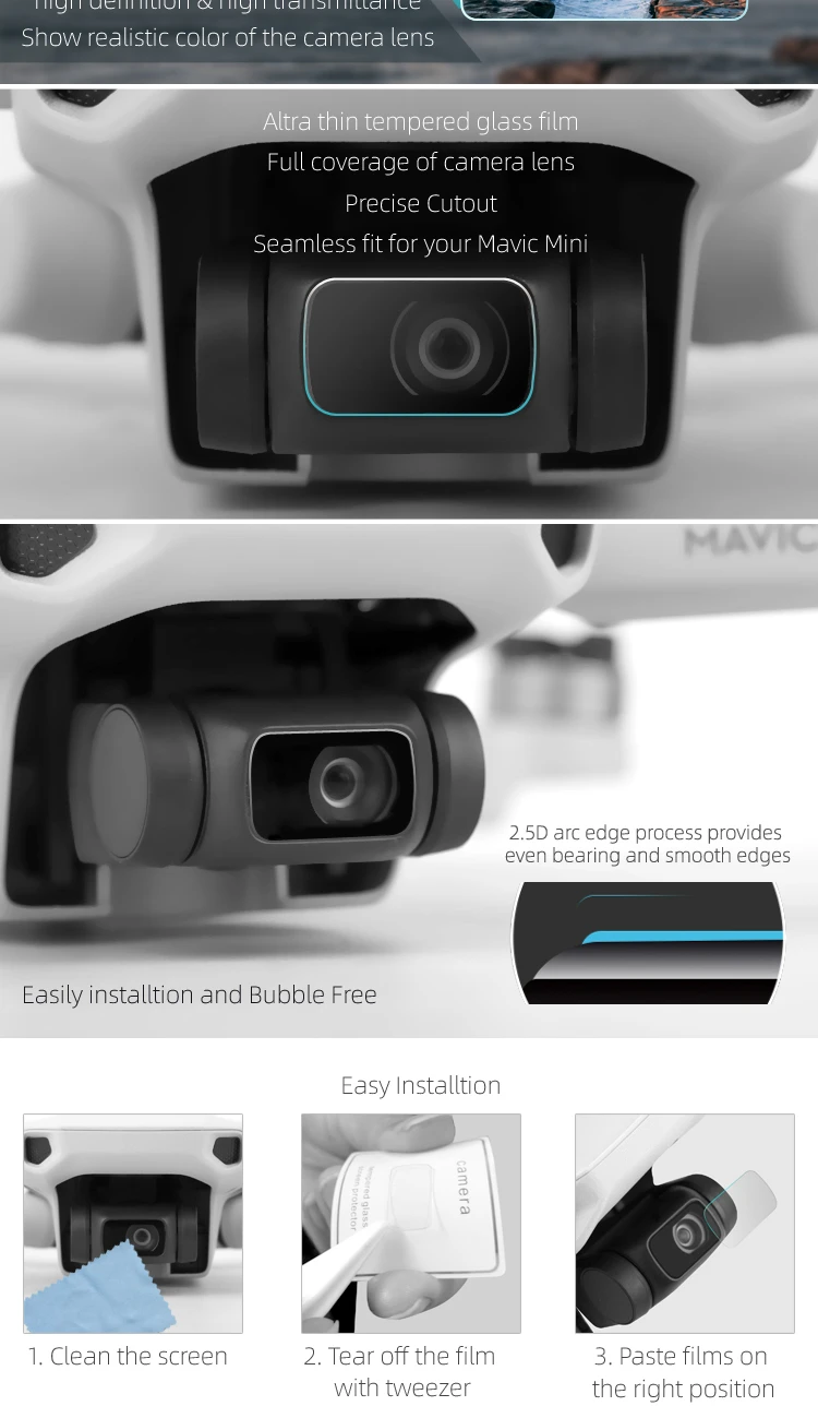 DJI Mavic Мини УФ-фильтр CPL Профессиональный+ объектив камеры Закаленное стекло пленка HD защитная пленка защита объектива Аксессуары для дрона