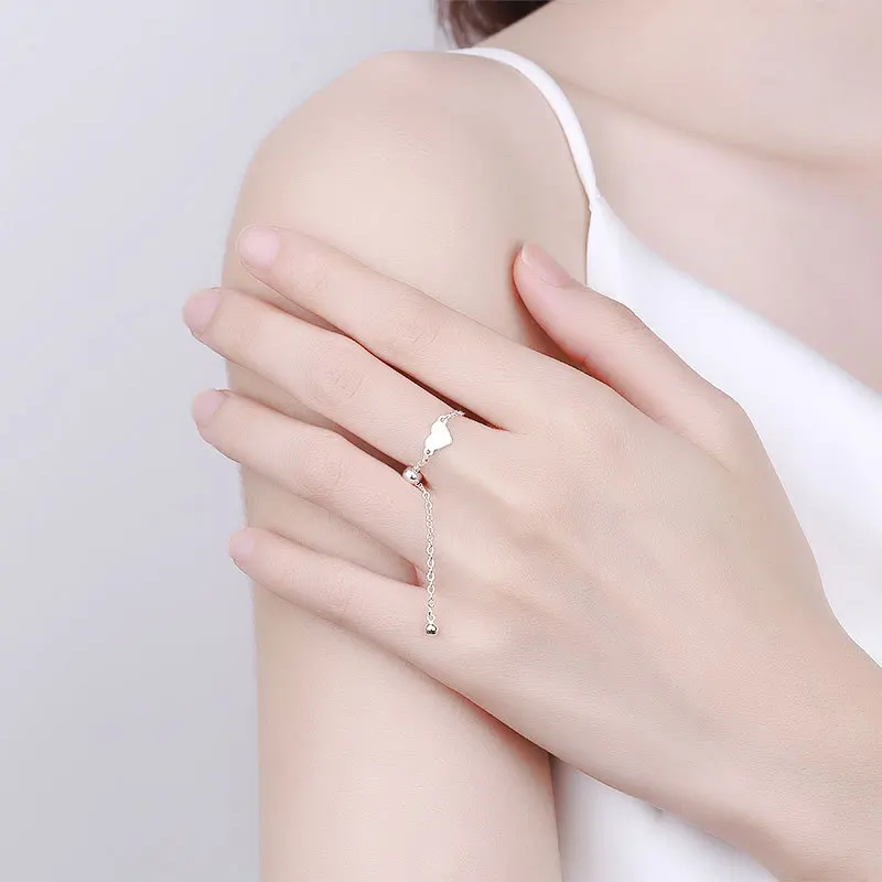 

Korean Fashion Love Bracelets for Women Metal Chains Silvery Bransoletki Damskie Wedding Adjustable Jewellery Couple Gifts 2021