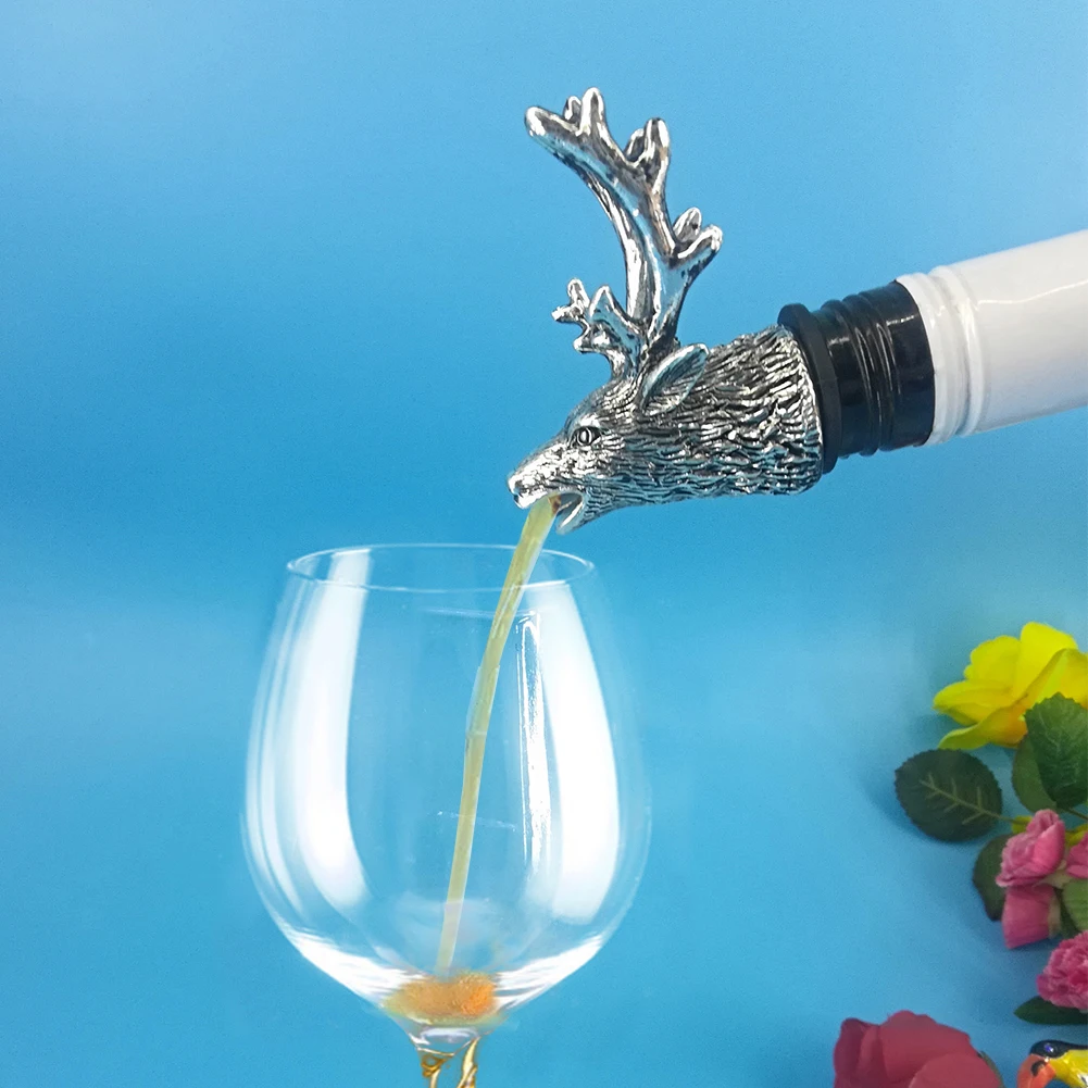 Новая нержавеющая сталь Олень голова вина Pourer уникальные пробки бутылки