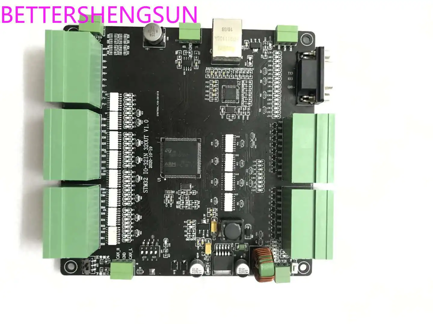 

Плата ввода/вывода STM32 32 32 входа 32 выхода/4 мотора 485/232/Can/сетевой порт/RTC/4AD/2DA