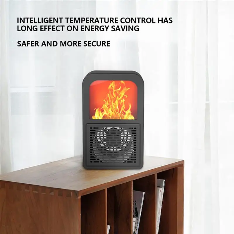 

Creative 3D Flame Heater Energy Saving Hot Air Electric Heater Fast Heating Desktop Office Gift Heater