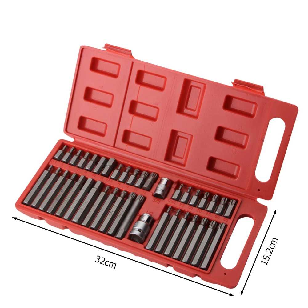 

40pcs Hex Shank Screwdriver Bit Set for Socket Sleeve Torx Hex Spline Bits Screw Driver Auto Repairing Hand Tool Set
