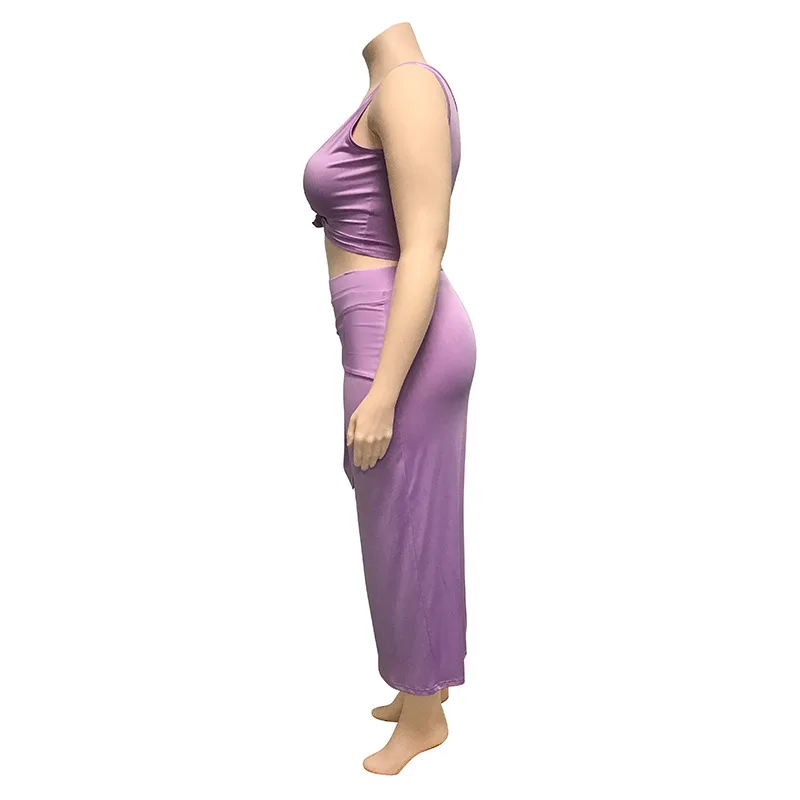 

Women Sexy Club Suit Sets Sexy Plus Size Sleeveless Solid Vest Blouse Tops +Skirt Suit Sets Women Suit Sets XL-5XL