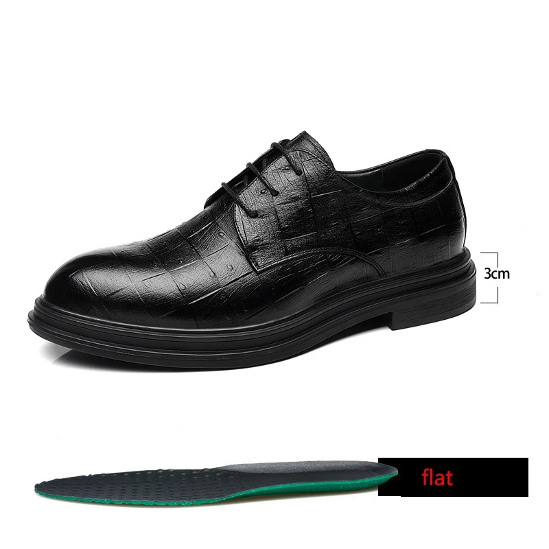 Мужские деловые туфли натуральная кожа каблук-невидимка строгие Британские