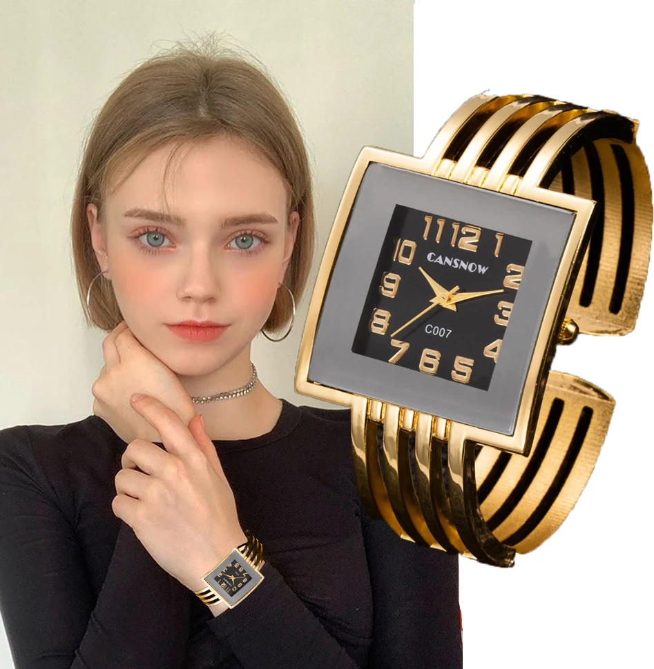 Женские часы 2019 роскошные Брендовые женские браслет золотые и черные с