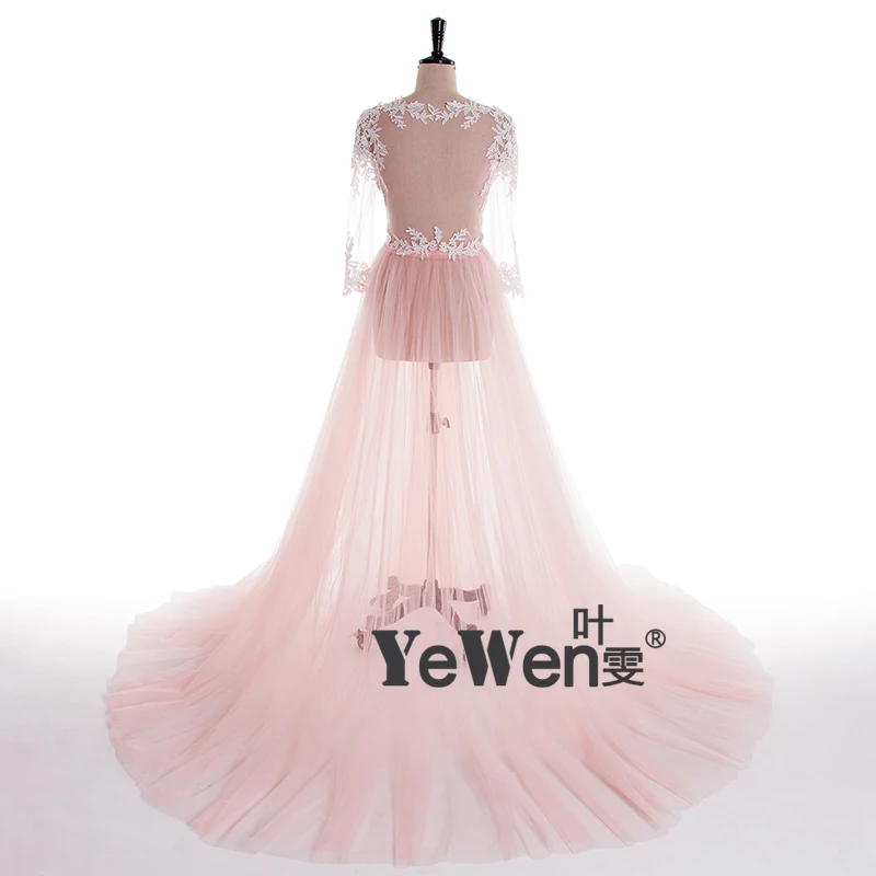 Кружевное официальное платье для беременных с длинным рукавом Тюлевое