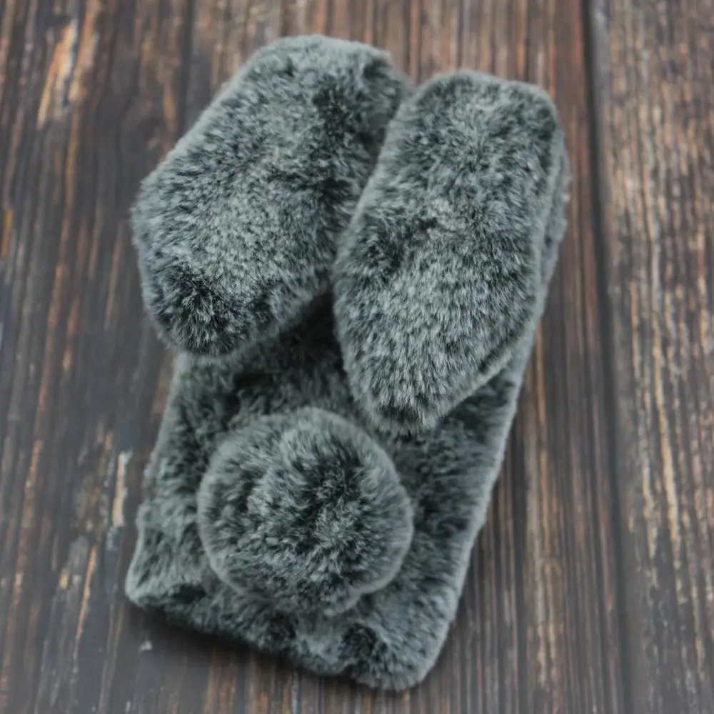 rabbit ears fur warm fluffy diomand phone case for xiaomi redmi note 9 pro max note9s 8 7a 6 a2 a3 lite k30 cc9 poco x3 nfc case free global shipping