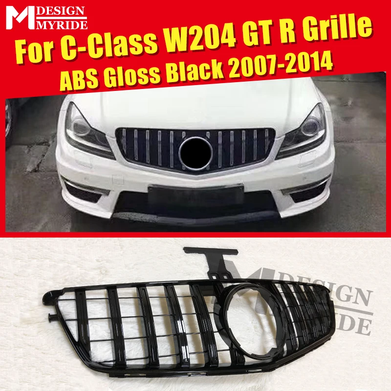 Для Mercedes C Class W204 C204 салон купе СПОРТ ПЕРЕДНЯЯ GTS решетка гриль решетки ABS черный глянец C180 C200 C250 Замена 07-14