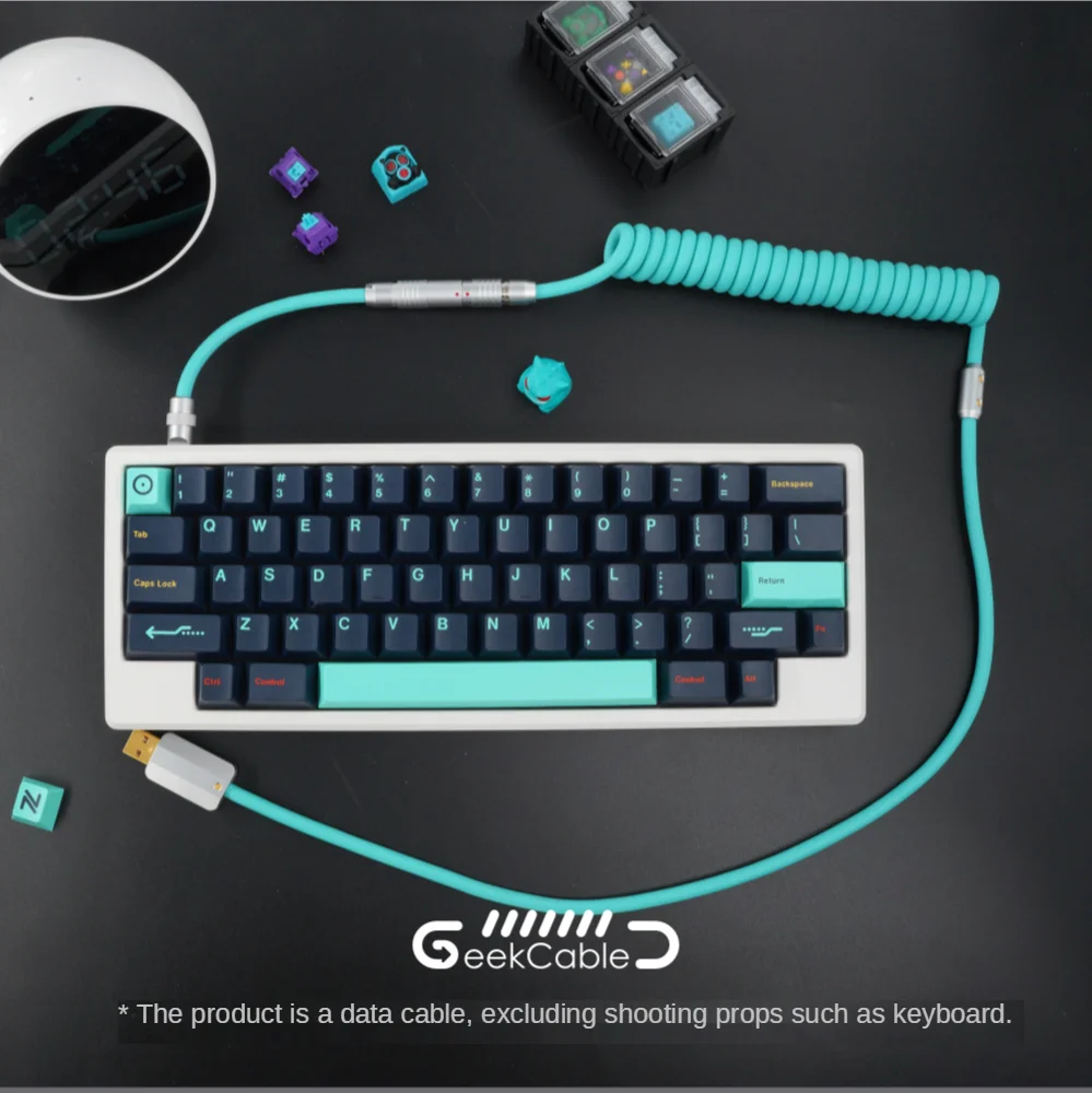 

GeekCable Handmade Customized Mechanical Keyboard Data Cable Angry Meow Super Elastic Line Rubber Tiffany Type-C Mini-USB Micro