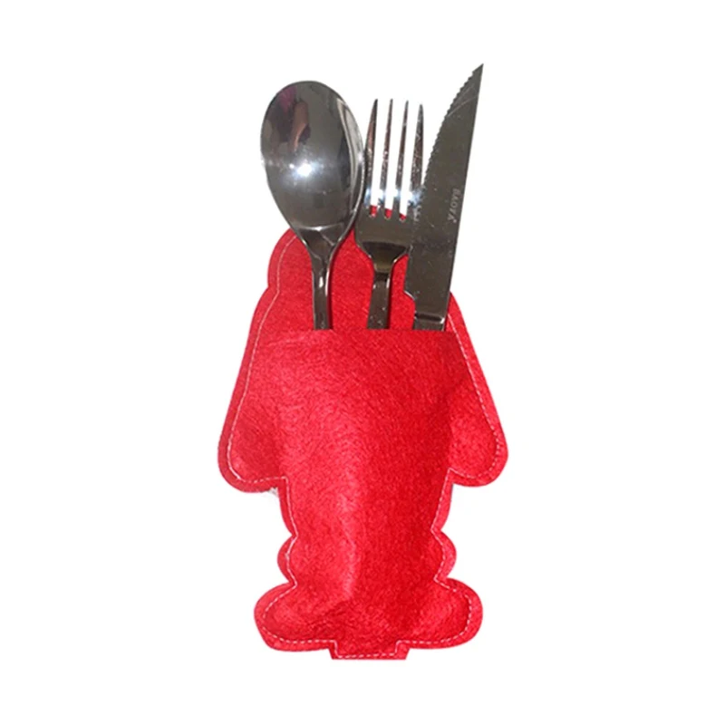1pcs Christmas Stocking Bags Dining Table Knife Fork Holder Santa Claus Decoration Party Supplies | Дом и сад