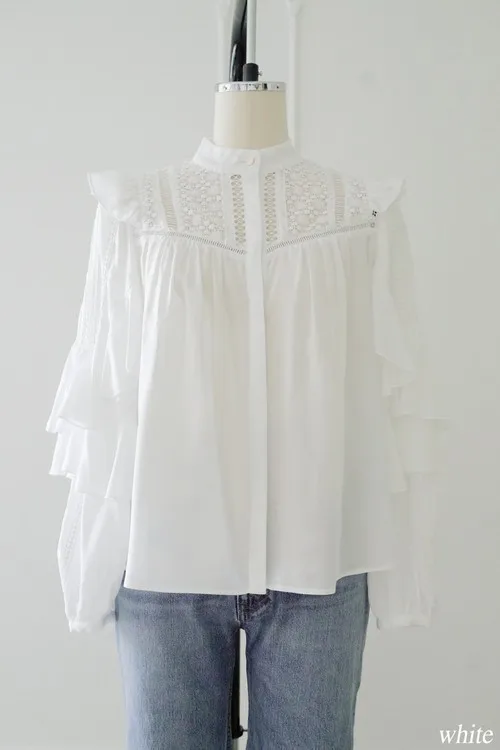 

Jinyazi kohlrabi herb @ ruffled lace Chiffon Top 21089