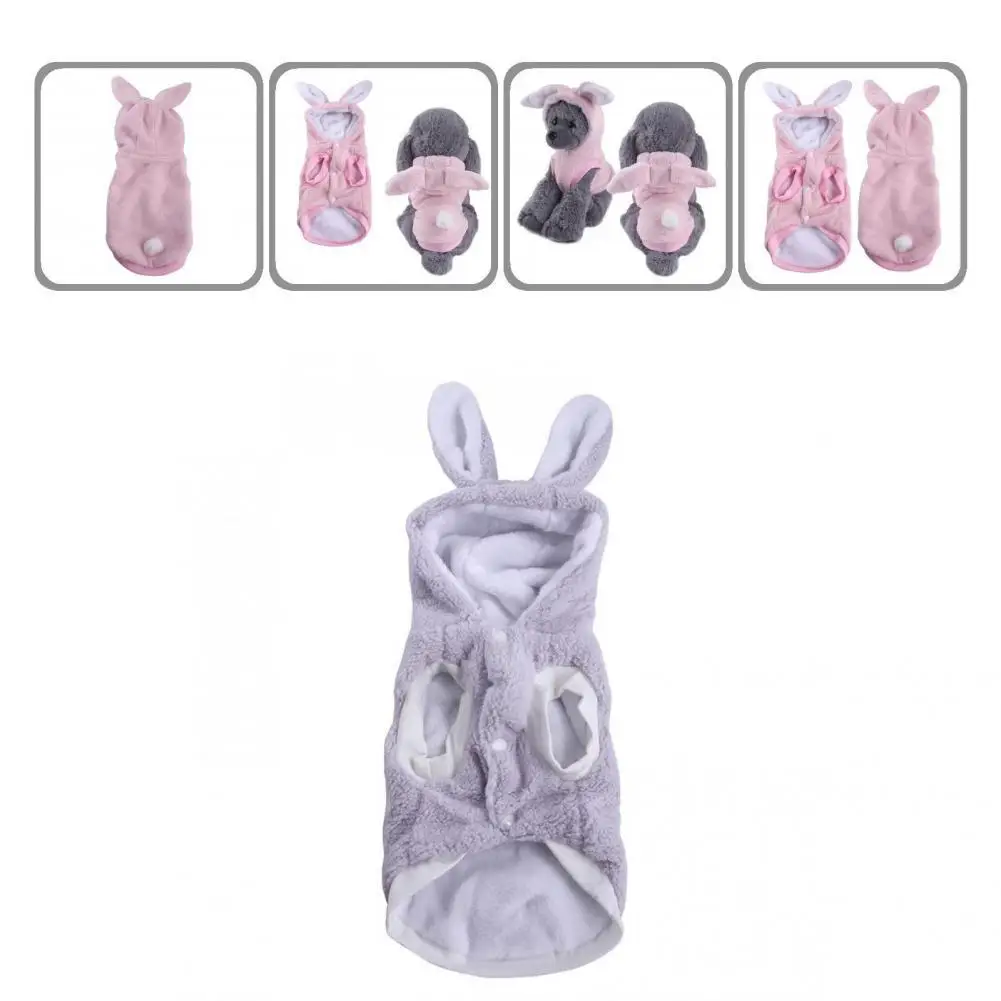 

Pet Clothes Bunny Ears Design Warm Pet Hoodie Costume Pet Coat Stylish