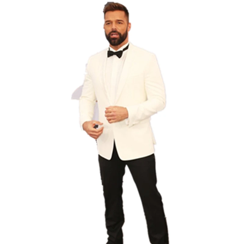 

Men Suit For Wedding Tuxedos Cream White Custom Made Popular Dress 2021