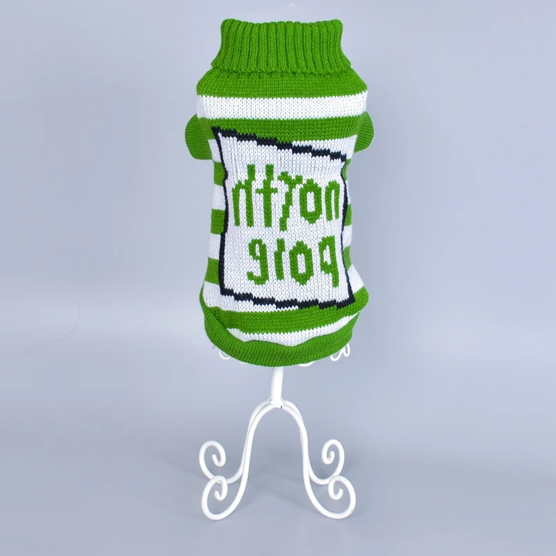 Собачий полосатый свитер зимняя одежда для домашних животных с буквенным