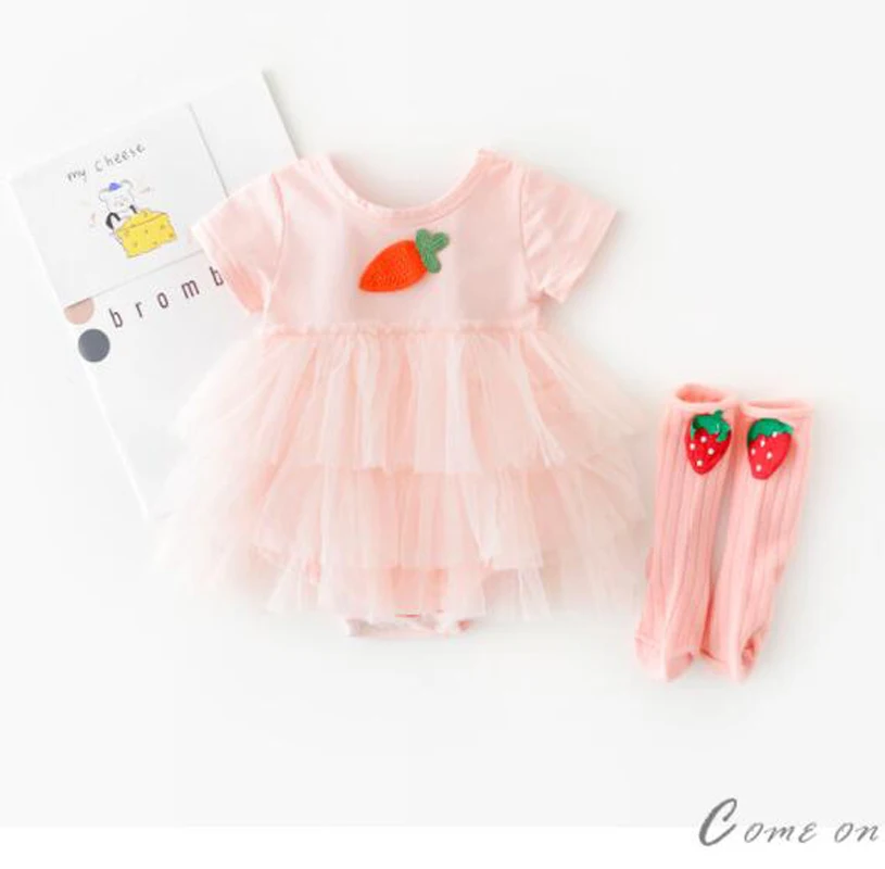 

Cultiseed для новорожденных и маленьких девочек, стильная футболка с изображением персонажей видеоигр фрукты многослойная пряжа нарядное Сетч...