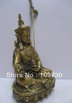 Бесплатная доставка Тибетский Непал падмамбава Бронзовая статуэтка Будды 16 см |