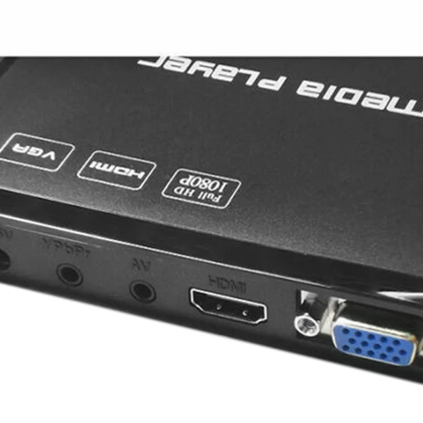 1080P Full HD мультимедийный плеер HDMI + VGA AV USB SD HDD с H.264 MKV DixV MPEG 2-TS VC-1 WMV9 ЕС вилкой |