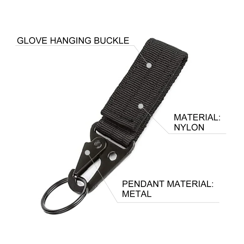 

3pcs Multifunctional Glove Hook Military Fan Outdoor Tactical Gloves Durable Climbing Rope Storage Buckle Hiking Outdoor Tools