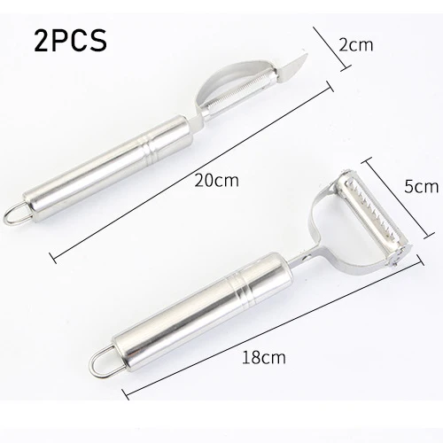 2PCS Нержавеющая сталь Многофункциональный Овощечистка& ampJulienne резак нож для чистки и нарезки соломкой картофель морковь Терка кухонный инструмент - Цвет: 2PCS
