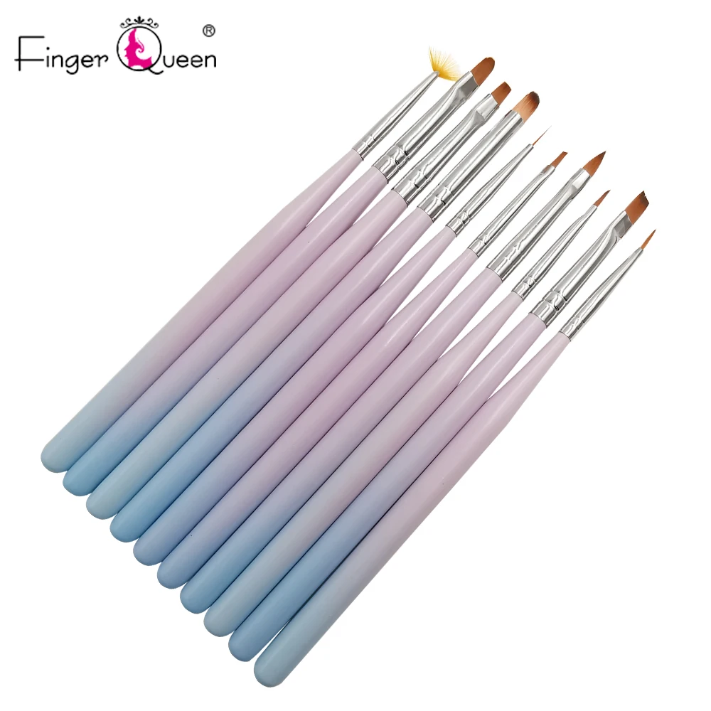 

Fingerqueen Multifunctional Nail Brush 10Pcs/set Gradient Color Gel For Nail Art Nail Brush Acrylic UV Liquid Carving Brush