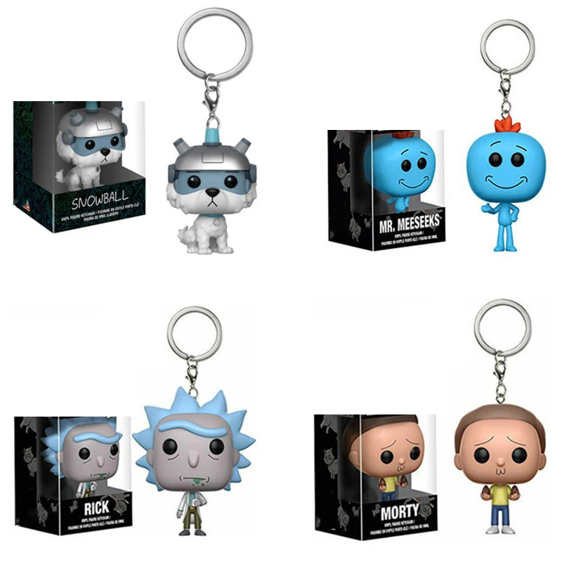 Funko Рик снежок Морти Pickle брелок двигающиеся фигурки коллекция игрушек для детей