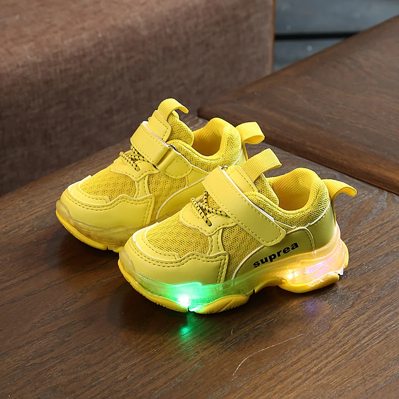 Детская обувь с подсветкой Chaussure Led Enfant Новая детская спортивная Дышащие