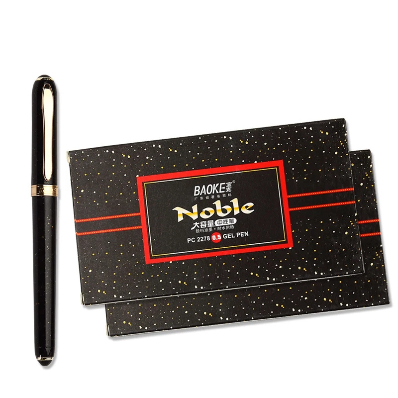 Гелевая ручка большой емкости чернила 0 5 мм черные Золотой/Серебряный пластик