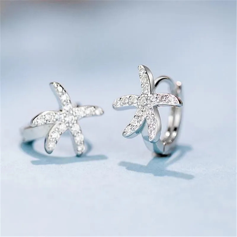 925 серебряные серьги маленький чистый и свежий морская звезда плавления краткое