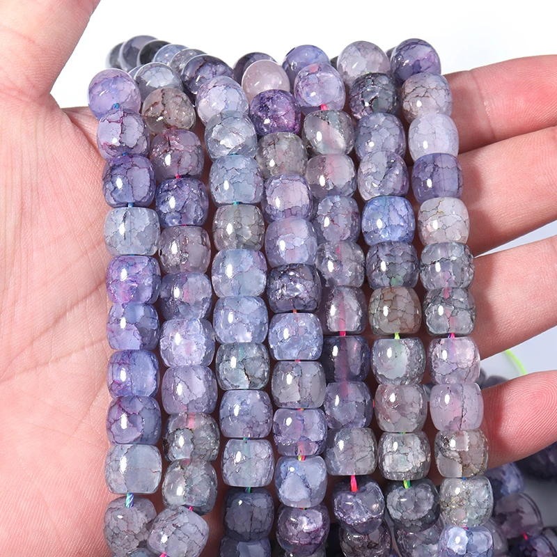 

Beadtales 46pcs/lot 0.8mm Glass Loosely Spaced Beads Purple Floral Beads For Jewelry Making Bracelet DIY Accessories Wholesale