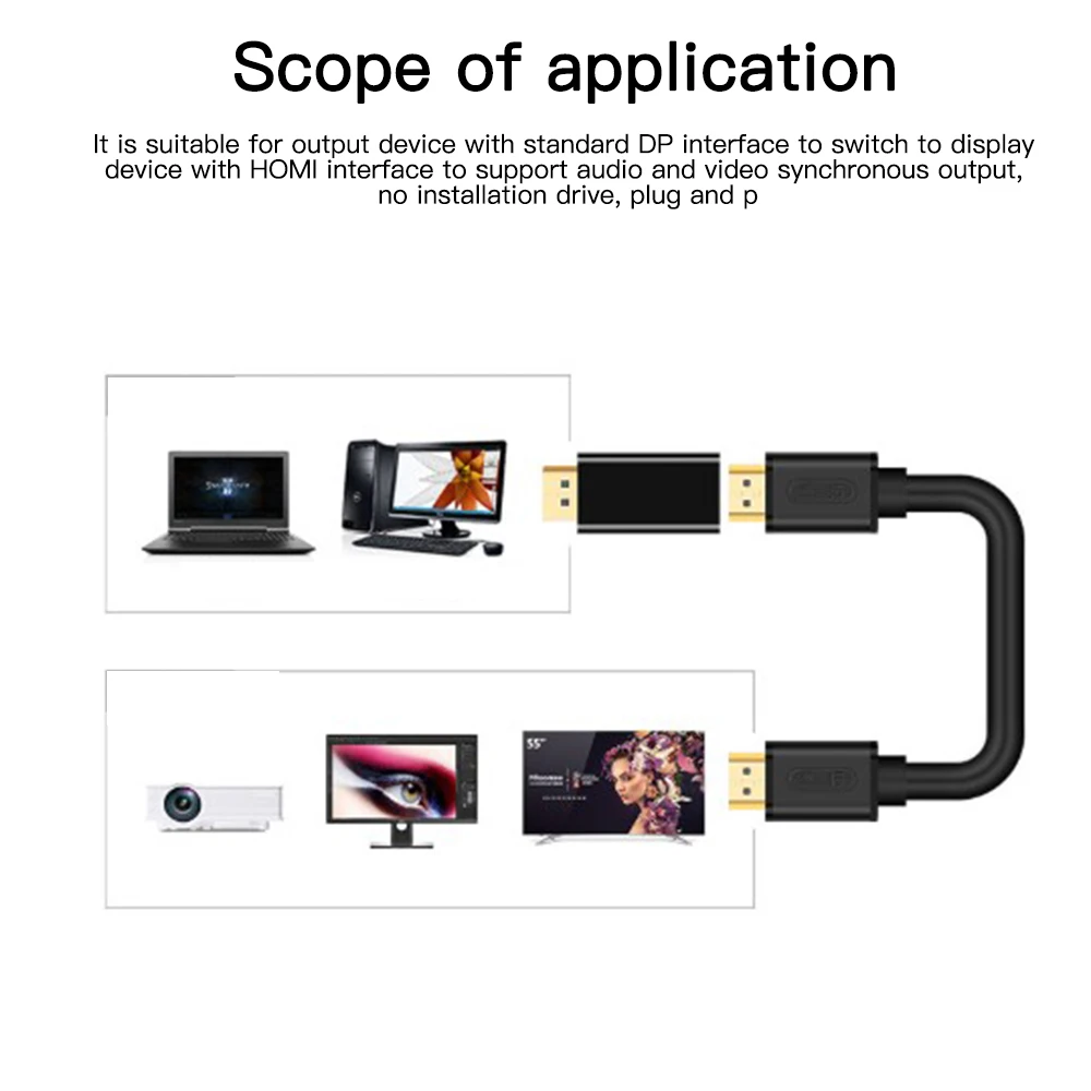 HD Adpter display port DP Male to HDMI кабель DP-hdmi адаптер видео порт шнур |