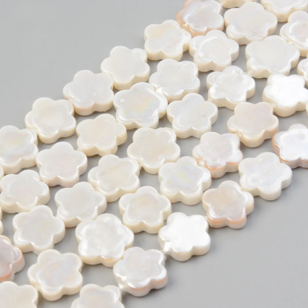 

1 Strand Natural Freshwater Shell Beads Flower Heart Star Shape Beads for Jewelry Making DIY Bracelet Necklace Charm Supplies