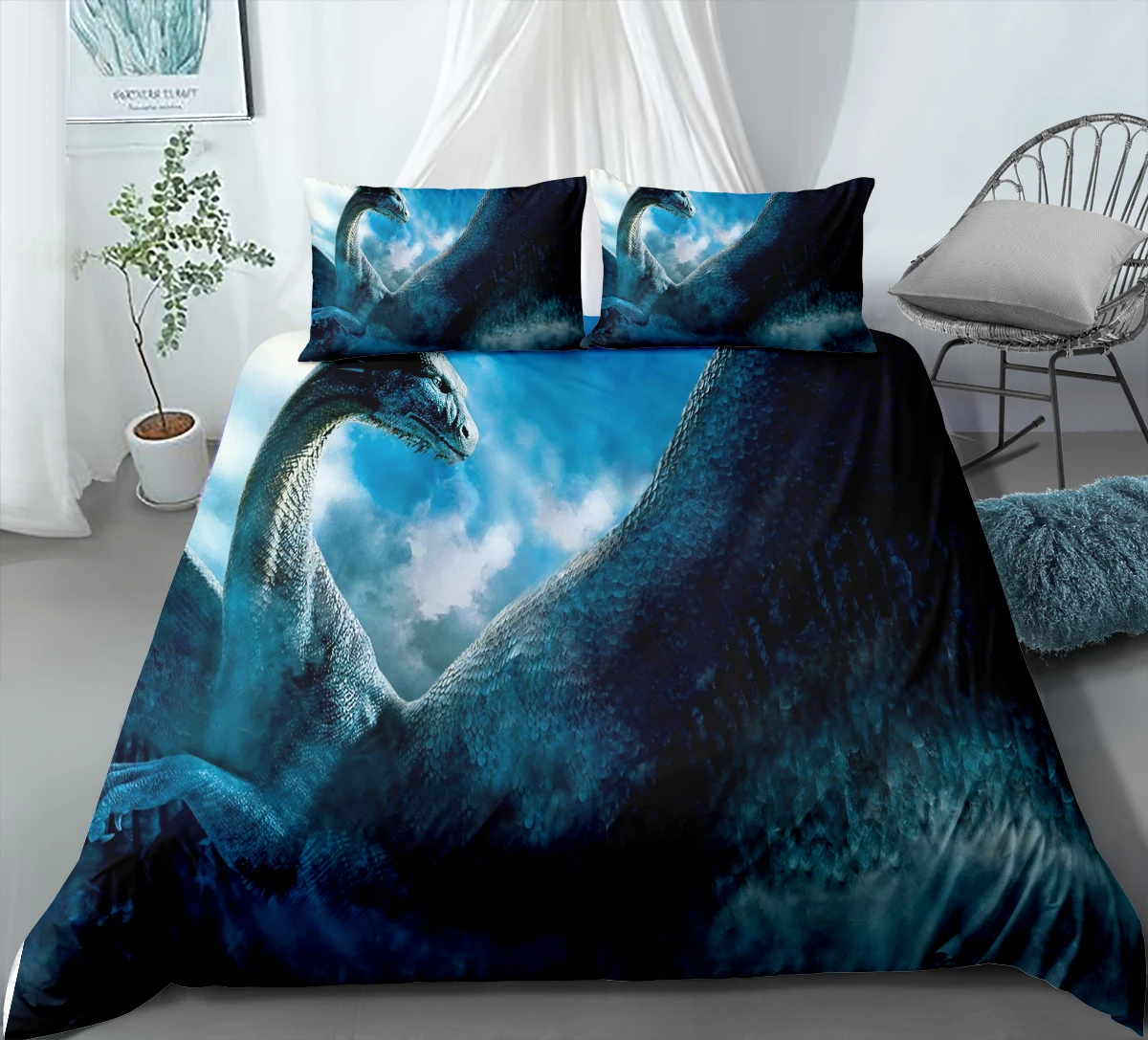 

Dinosaur Printed Down Comforter Cover Boy Comforter Cover Bed Linen Cover Home Textile Full Size Bedding