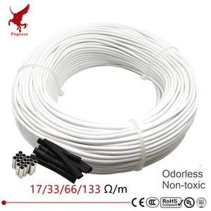 Нагревательный кабель из углеродного волокна Hrag 3  6  12  24K 17  33  66  133 Ом, напольный, нетоксичный, без запаха