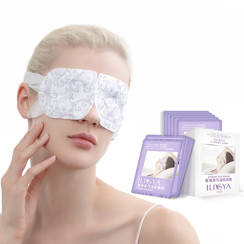 

ILISYA Lavender Oil Steam Eye Mask Eye Care Skin Dark Circle Eliminate Puffy Eyes Fine Line Wrinkles Anti aging Eye Massage