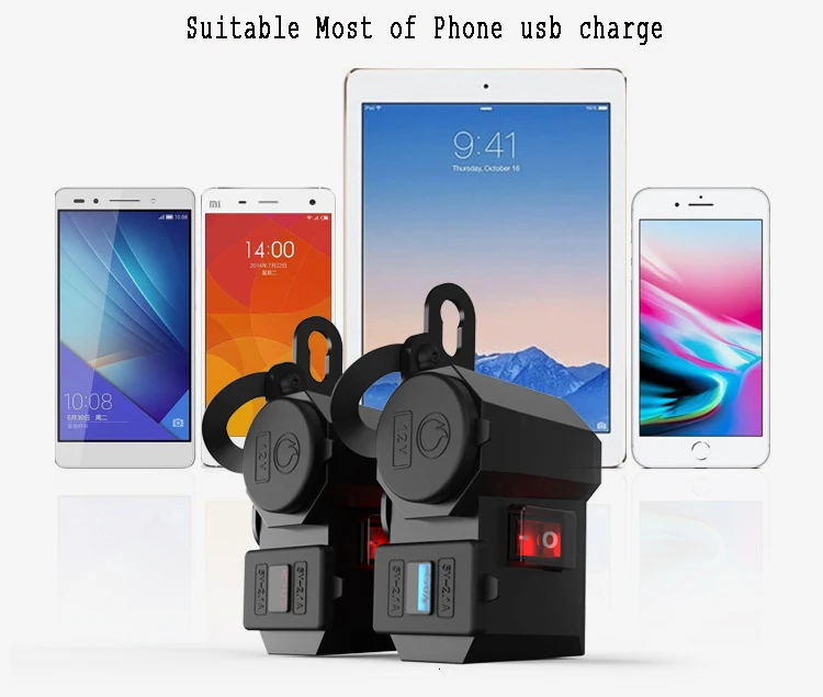 OHANEE moto rcycle USB зарядное устройство для телефона 12 В/24 В разъем прикуривателя Dual USB moto зарядное устройство светодиодный вольтметр Водонепроницаемый автомобильный стиль