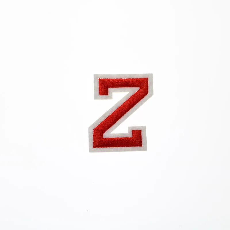 Z 1 английская буква вышитая красная 26 букв Вышивка Ткань Одежда Diy Наклейка бирка для одежды узор швейная нашивка - Цвет: Z